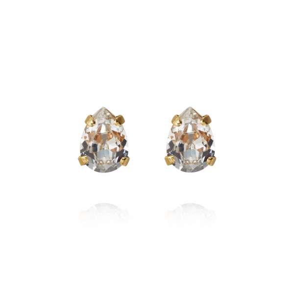 Caroline Svedbom Gold Superpetite Drop Earrings - Crystal